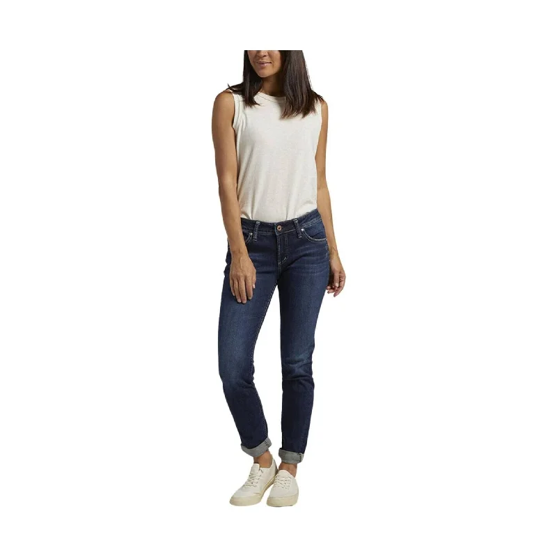 Silver Jeans Women's Boyfriend Mid Rise Slim Leg Jeans - Indigo - ONLINE STORE CREDIT/EXCHANGE ONLY Special Offer For You