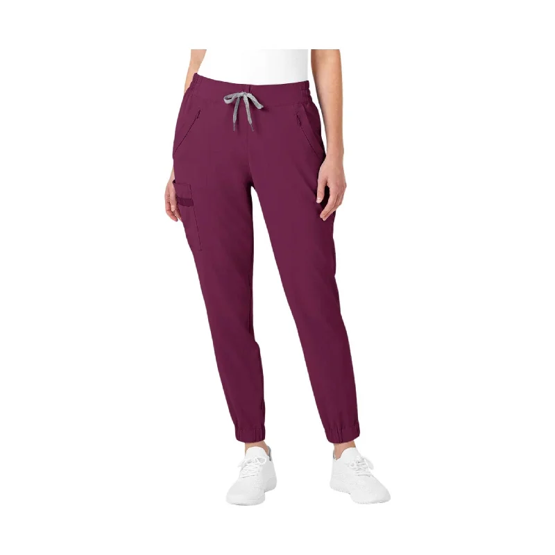 WonderWink Women's Jogger Scrub Pant - Wine Break Fashion Norms