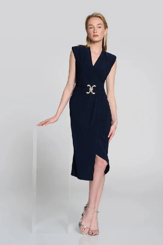 Silky Knit Sleeveless Wrap Dress Feminine Grace