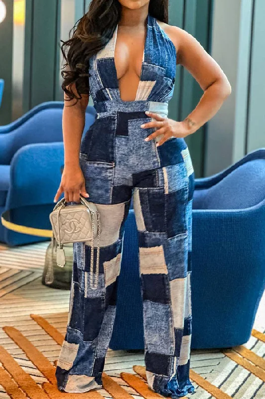 Checked Smart Cross Halter Jumpsuit The Latest Trends