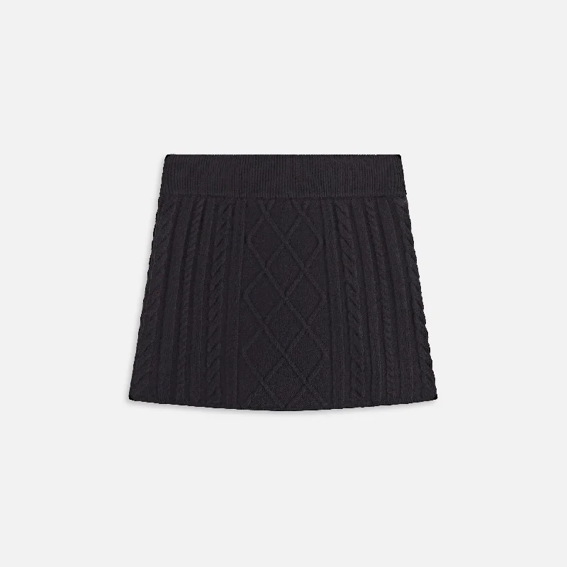 Kith Women Ember Cable Knit Mini Skort - Black Wardrobe Upgrade